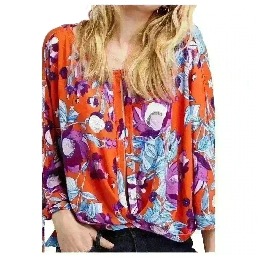 Free People boho style blouse, oversized X-Small